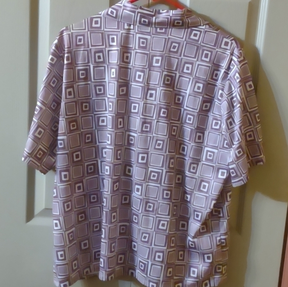 Blair Women's Top Button up Short Sleeve Shirt Blouse Size Large - Picture 6 of 6